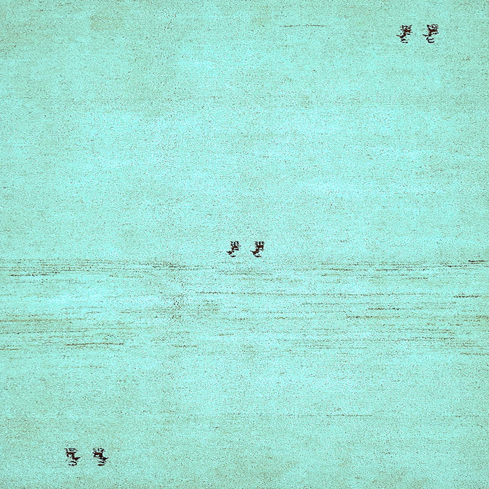 Square Machine Washable Solid Light Blue Modern Rug, wshabs5591lblu