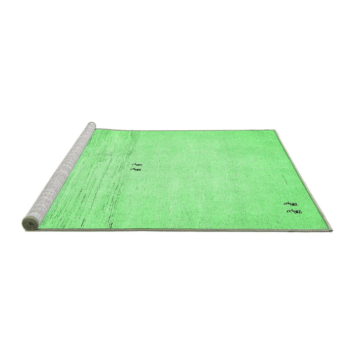 Sideview of Machine Washable Solid Emerald Green Modern Area Rugs, wshabs5591emgrn