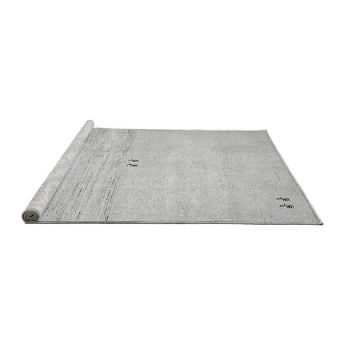 Sideview of Machine Washable Solid Gray Modern Rug, wshabs5591gry