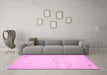 Machine Washable Solid Pink Modern Rug in a Living Room, wshabs5591pnk