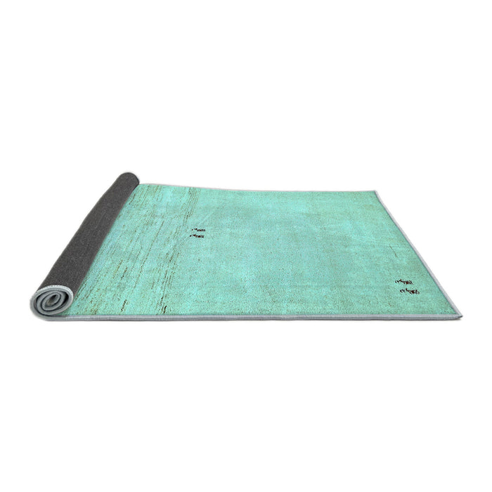 Sideview of Solid Light Blue Modern Rug, abs5591lblu