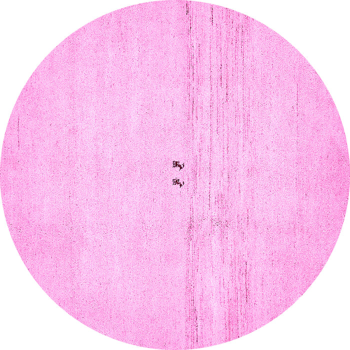 Round Solid Pink Modern Rug, abs5591pnk
