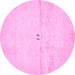 Round Solid Pink Modern Rug, abs5591pnk