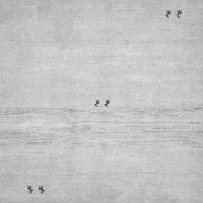 Square Machine Washable Solid Gray Modern Rug, wshabs5591gry