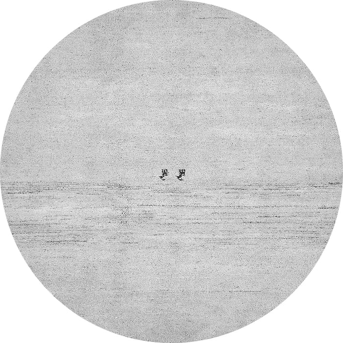 Round Solid Gray Modern Rug, abs5591gry