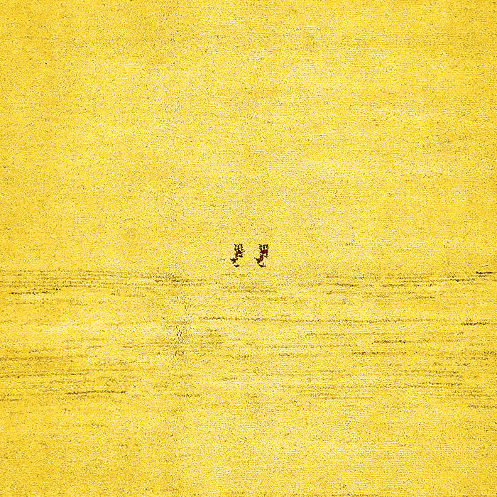 Machine Washable Solid Yellow Modern Rug, wshabs5591yw