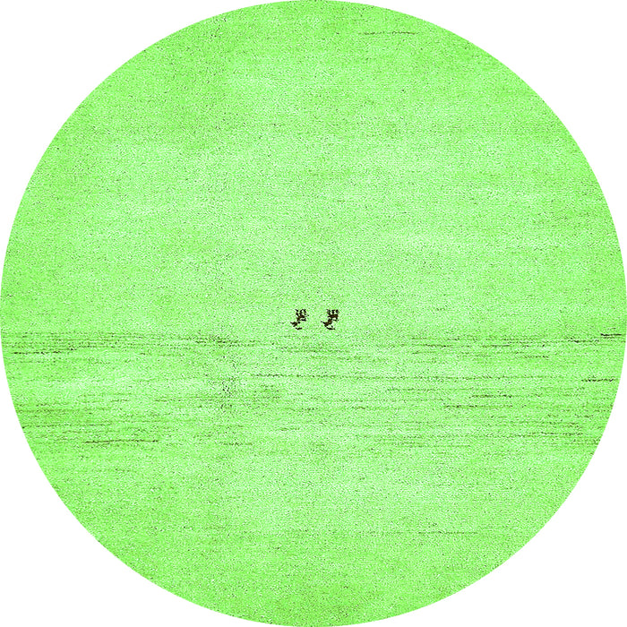 Round Solid Green Modern Rug, abs5591grn