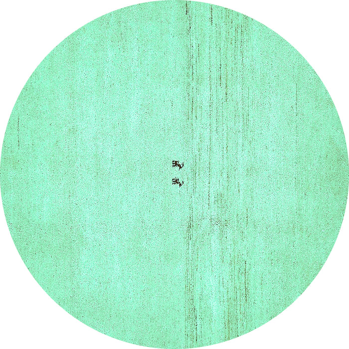 Round Solid Turquoise Modern Rug, abs5591turq