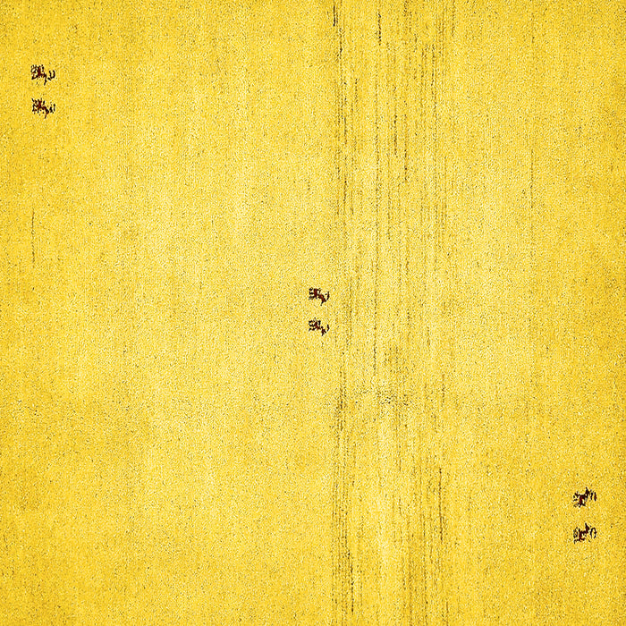 Square Solid Yellow Modern Rug, abs5591yw