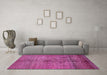 Machine Washable Abstract Pink Modern Rug in a Living Room, wshabs5592pnk