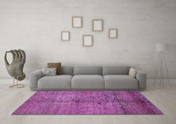 Machine Washable Abstract Purple Modern Area Rugs in a Living Room, wshabs5592pur