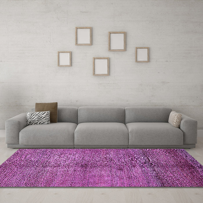 Machine Washable Abstract Purple Modern Area Rugs in a Living Room, wshabs5592pur