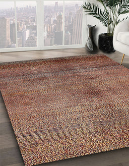 Abstract Red Modern Rug in Family Room, abs5592