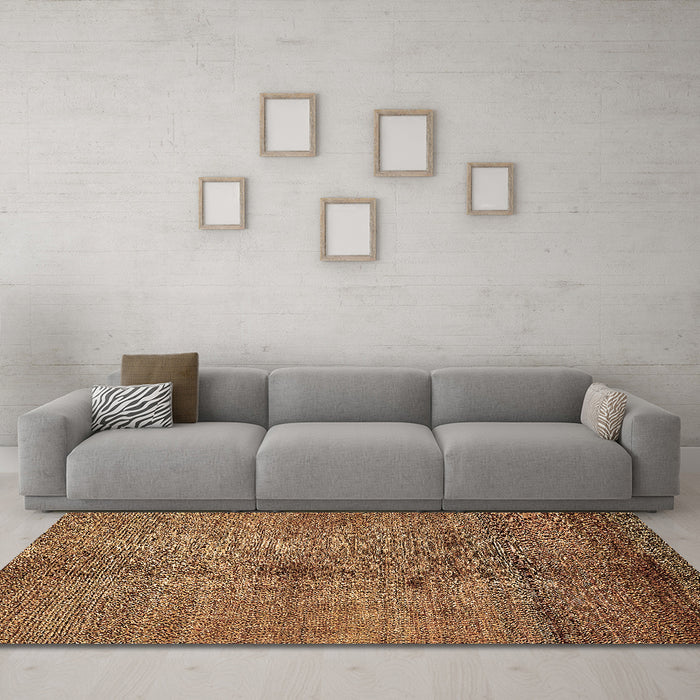 Machine Washable Abstract Brown Modern Rug in a Living Room,, wshabs5592brn