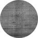 Round Machine Washable Abstract Gray Modern Rug, wshabs5592gry