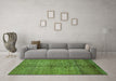 Machine Washable Abstract Green Modern Area Rugs in a Living Room,, wshabs5592grn