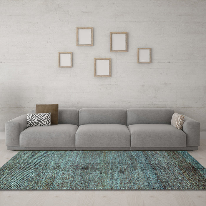 Machine Washable Abstract Light Blue Modern Rug in a Living Room, wshabs5592lblu