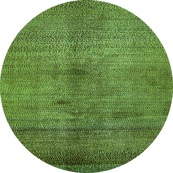 Round Machine Washable Abstract Green Modern Area Rugs, wshabs5592grn