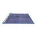 Sideview of Machine Washable Abstract Blue Modern Rug, wshabs5592blu