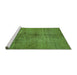 Sideview of Machine Washable Abstract Green Modern Area Rugs, wshabs5592grn