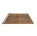 Sideview of Machine Washable Abstract Brown Modern Rug, wshabs5592brn