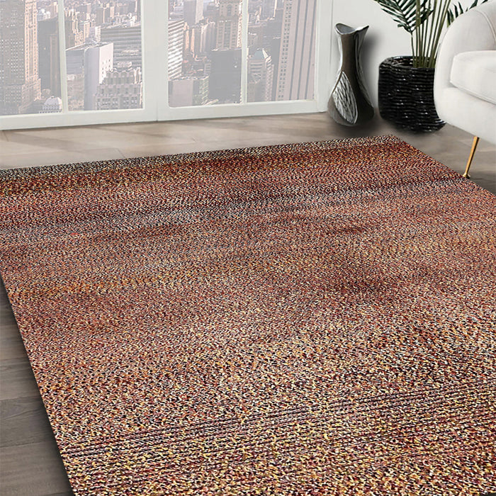 Machine Washable Abstract Vermilion Red Rug in a Family Room, wshabs5592