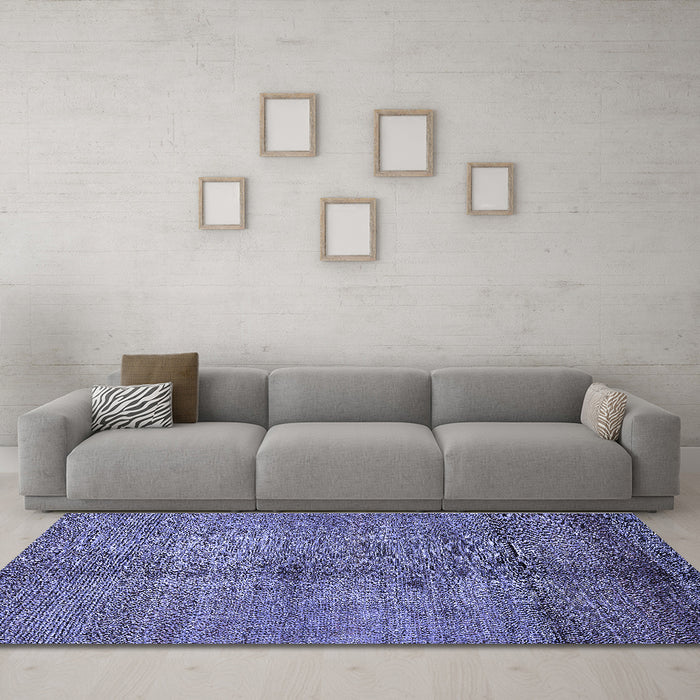 Machine Washable Abstract Blue Modern Rug in a Living Room, wshabs5592blu