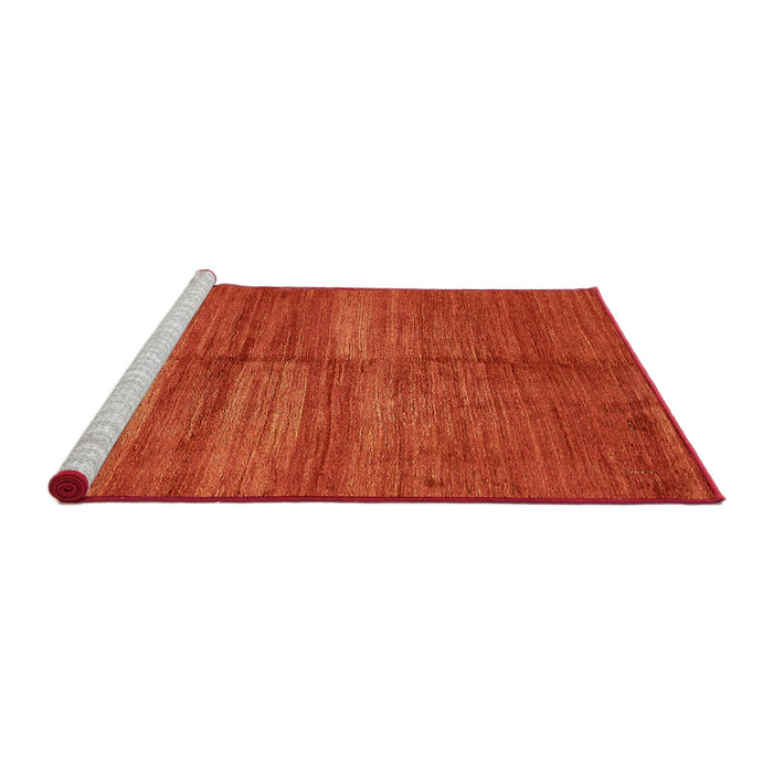 Sideview of Machine Washable Abstract Orange Red Rug, wshabs5593