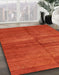 Machine Washable Abstract Orange Red Rug in a Family Room, wshabs5593