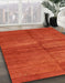 Abstract Orange Red Modern Rug in Family Room, abs5593