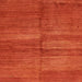 Square Machine Washable Abstract Orange Red Rug, wshabs5593