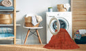 Machine Washable Abstract Orange Red Rug in a Washing Machine, wshabs5593