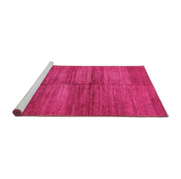 Sideview of Machine Washable Abstract Pink Modern Rug, wshabs5593pnk