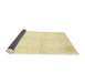 Sideview of Abstract Sun Yellow Solid Rug, abs5594