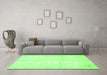 Machine Washable Solid Green Modern Area Rugs in a Living Room,, wshabs5594grn