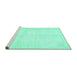 Sideview of Machine Washable Solid Turquoise Modern Area Rugs, wshabs5594turq