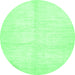 Round Solid Emerald Green Modern Rug, abs5594emgrn