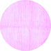 Round Solid Purple Modern Rug, abs5594pur