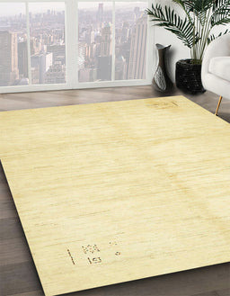 Abstract Sun Yellow Solid Rug in Family Room, abs5594