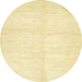 Round Abstract Sun Yellow Solid Rug, abs5594