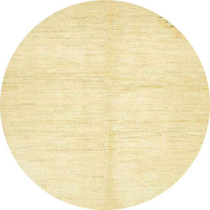 Round Machine Washable Abstract Sun Yellow Rug, wshabs5594