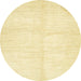 Round Machine Washable Abstract Sun Yellow Rug, wshabs5594