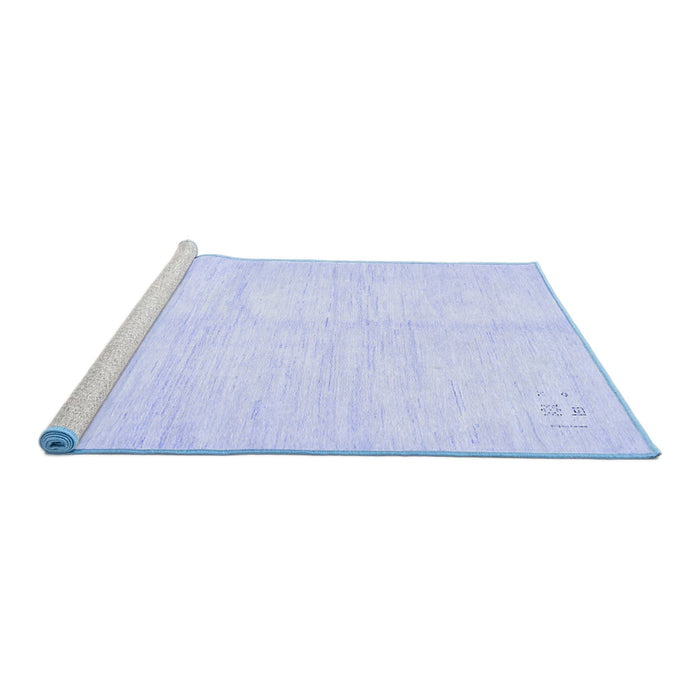 Sideview of Machine Washable Solid Blue Modern Rug, wshabs5594blu