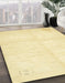 Abstract Sun Yellow Solid Rug in Family Room, abs5594