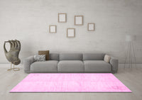 Machine Washable Solid Pink Modern Rug, wshabs5594pnk