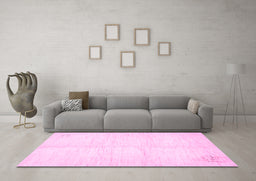 Machine Washable Solid Pink Modern Rug in a Living Room, wshabs5594pnk