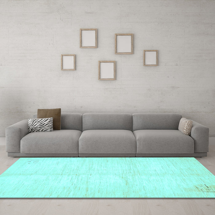Machine Washable Solid Light Blue Modern Rug in a Living Room, wshabs5594lblu
