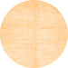 Round Machine Washable Solid Orange Modern Area Rugs, wshabs5594org