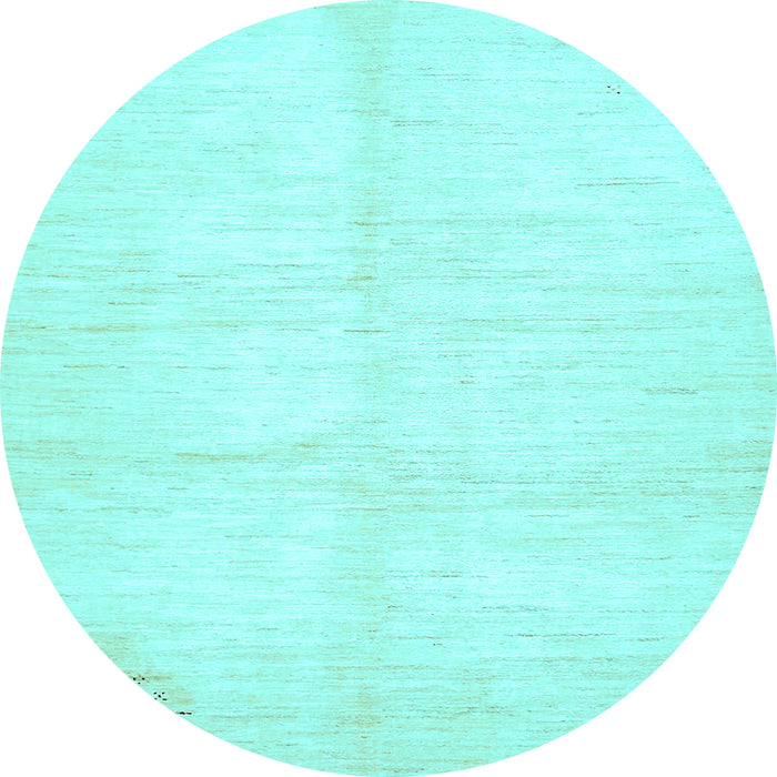 Round Machine Washable Solid Light Blue Modern Rug, wshabs5594lblu
