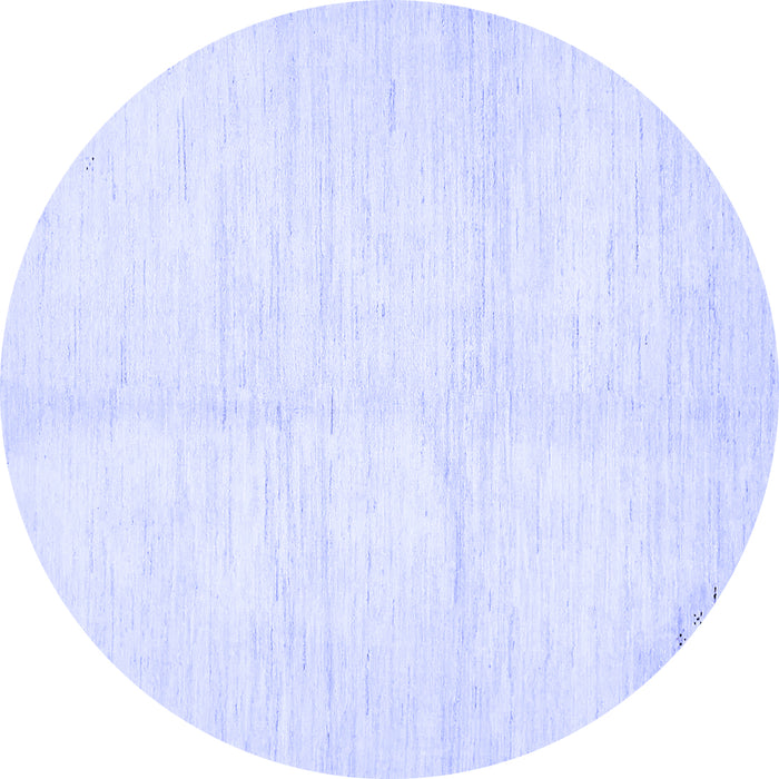Round Machine Washable Solid Blue Modern Rug, wshabs5594blu